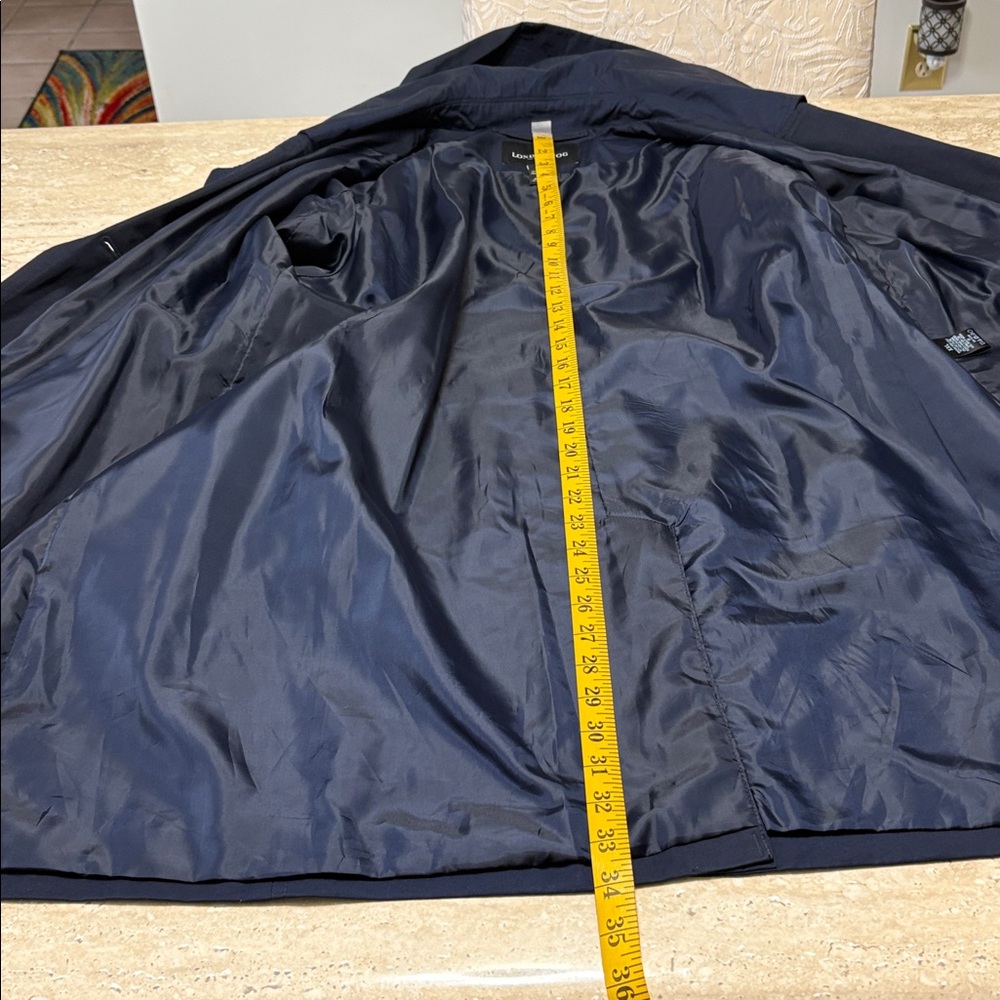 NWOT Navy London Fog light weight Trench Coat with detachable hood, no flaws. - Picture 9 of 16
